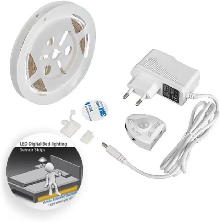 Kit Striscia Led sottoletto 12V 3,6W SMD 2835 1,2 metri IP20 con sensore di movimento Bianco Caldo 3000K M LEDME