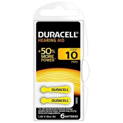 Offertecartucce.com Duracell 6 Batterie otoacustiche 10 1,45V Zinco-Aria