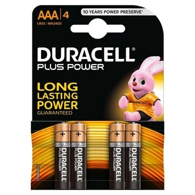 Offertecartucce.com Duracell Plus Power 4 Batterie ministilo AAA 1,5V Alcaline
