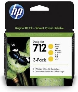 Cartuccia Hp 3ED79A Multipack 712 (Conf. da 3 pz.) originale GIALLO