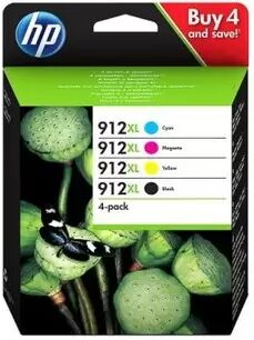 Cartuccia originale Hp 3YP34AE Multipack 912XL (Conf. da 4 pz.) NERO+COLORE