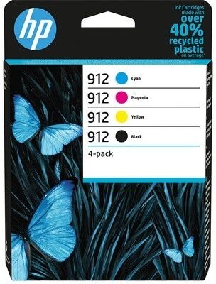 Cartuccia Hp 6ZC74AE Multipack 912 (Conf. da 4 pz.) originale NERO+COLORE