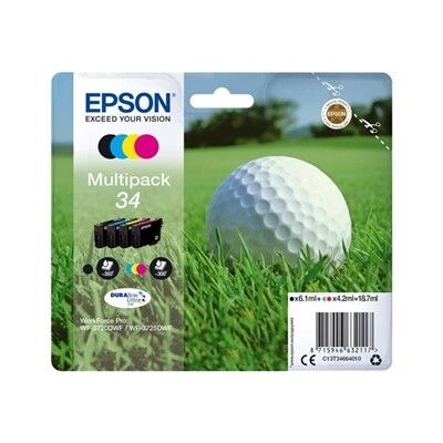 Cartuccia Epson C13T34664010 Multipack 34 Pallina da Golf (Conf. da 4 pz.) originale NERO+COLORE