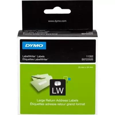 Etichette adesive per etichettatrice originale Dymo S0722520A 11352 LW da 54&#215;25 mm (Rotolo 500 etichette) BIANCO