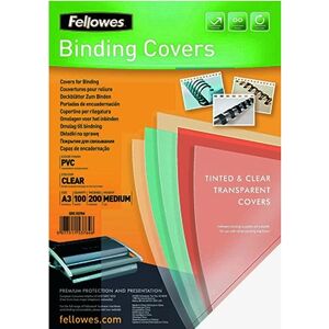 Offertecartucce.com Copertina trasparente Fellowes Clear per rilegatura A3 200 micron conf. 100 pz.