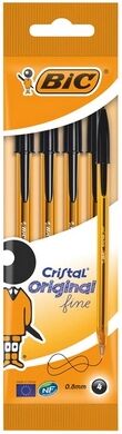 Offertecartucce.com Penna Bic Cristal Original fine a sfera nero 0,8 mm conf. 4 pz.