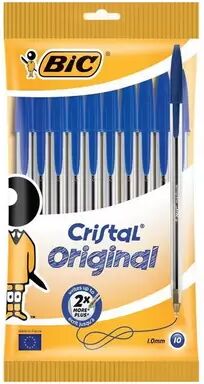 Offertecartucce.com Penna Bic Cristal Original medium a sfera blu 1 mm conf. 10 pz.