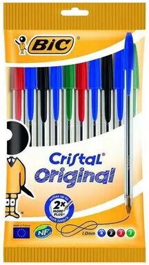 Offertecartucce.com Penna Bic Cristal Original medium a sfera colori assortiti 1 mm conf. 10 pz.