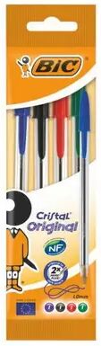 Offertecartucce.com Penna Bic Cristal Original medium a sfera colori assortiti 1 mm conf. 4 pz.