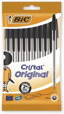 Offertecartucce.com Penna Bic Cristal Original medium a sfera nera 1 mm conf. 10 pz.