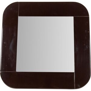 Anonyme Specchio vintage quadrato nero con cornice in legno, 1980