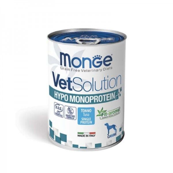 monge vetsolution hypo monoprotein tonno umido per cani - 400 g - kit 12x prezzo a confezione