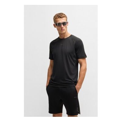 Boss per uomo. 50531240 T-shirt nera sportiva (XXS), Nero, Sportivo, Poliestere, Manica corta Boss per uomo. 50531240 T-shirt nera sportiva (XXS), Nero, Sportivo, Poliestere, Manica corta