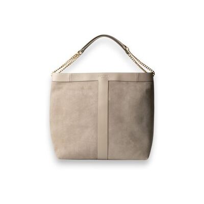 Twinset per donna. 262TD8160 Borsa hobo in camoscio con logo (OSFA), Beige, Casual, Sintetico Twinset per donna. 262TD8160 Borsa hobo in camoscio con logo (OSFA), Beige, Casual, Sintetico