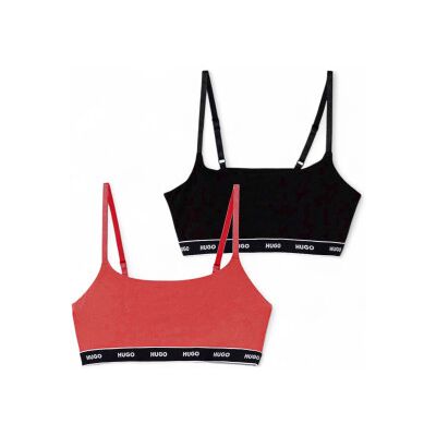 HUGO per donna. 50545691 Set di due reggiseni neri e rossi (XS), Nero, Rosso, Homewear, Cotone HUGO per donna. 50545691 Set di due reggiseni neri e rossi (XS), Nero, Rosso, Homewear, Cotone
