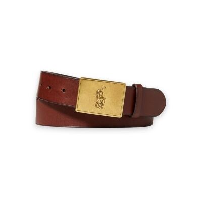 Polo Ralph Lauren per uomo. 405691693002 Cintura in pelle con fibbia a piastra raffigurante un cavallo marrone (34), Casual Polo Ralph Lauren per uomo. 405691693002 Cintura in pelle con fibbia a piastra raffigurante un cavallo marrone (34), Casual