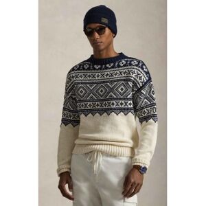 Polo Ralph Lauren per uomo. 710P03179001 Maglione beige stampato in cashmere e cotone (XXL), Casual Polo Ralph Lauren per uomo. 710P03179001 Maglione beige stampato in cashmere e cotone (XXL), Casual