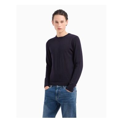 Giorgio Armani per uomo. 8NZM3AZM8AZ1510 Morbido filato di jersey blu navy (L), Casual, Lana Giorgio Armani per uomo. 8NZM3AZM8AZ1510 Morbido filato di jersey blu navy (L), Casual, Lana
