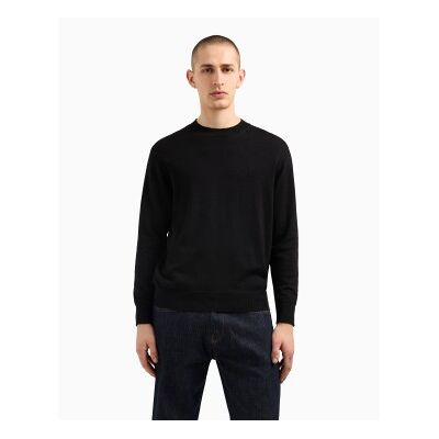 Giorgio Armani per uomo. XM000338AF12291UC001 Maglione in misto cotone nero (XXL), Casual Giorgio Armani per uomo. XM000338AF12291UC001 Maglione in misto cotone nero (XXL), Casual