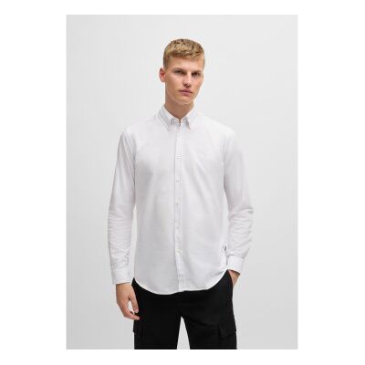 Boss per uomo. 50519707 Camicia bianca Rickert (L), Bianco, Casual, Cotone, Classico, Manica lunga Boss per uomo. 50519707 Camicia bianca Rickert (L), Bianco, Casual, Cotone, Classico, Manica lunga
