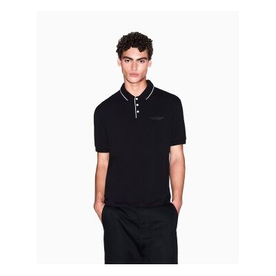 Giorgio Armani per uomo. XM001557AF10363UC001 Polo elastica nera (M), Nero, Casual, Cotone, Manica corta Giorgio Armani per uomo. XM001557AF10363UC001 Polo elastica nera (M), Nero, Casual, Cotone, Manica corta