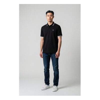 Giorgio Armani per uomo. XM001287AF17321UC001 Polo classica nera (XXL), Nero, Casual, Cotone, Manica corta Giorgio Armani per uomo. XM001287AF17321UC001 Polo classica nera (XXL), Nero, Casual, Cotone, Manica corta