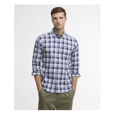Barbour per uomo. MSH5717 Camicia blu Harwood (L), Casual, Cotone, Manica lunga Barbour per uomo. MSH5717 Camicia blu Harwood (L), Casual, Cotone, Manica lunga