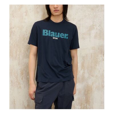 Blauer per uomo. 25SBLUH02192 Maglietta Ernst Navy (S), Casual, Cotone, Manica corta Blauer per uomo. 25SBLUH02192 Maglietta Ernst Navy (S), Casual, Cotone, Manica corta