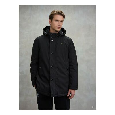 Blauer per uomo. 25WBLUK03142 Parka Chester nero con cappuccio rimovibile (XL), Casual, Poliestere Blauer per uomo. 25WBLUK03142 Parka Chester nero con cappuccio rimovibile (XL), Casual, Poliestere