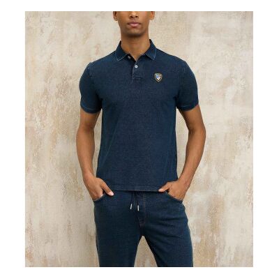 Blauer per uomo. 25SBLUT02315 Polo con logo blu (S), Casual, Cotone, Manica corta Blauer per uomo. 25SBLUT02315 Polo con logo blu (S), Casual, Cotone, Manica corta