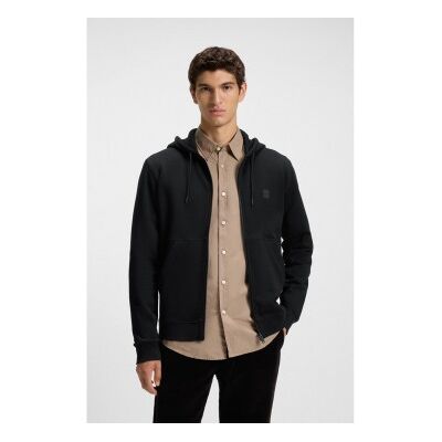 Boss per uomo. 50508578 Felpa nera con zip (3XL), Nero, Casual, Cotone Boss per uomo. 50508578 Felpa nera con zip (3XL), Nero, Casual, Cotone