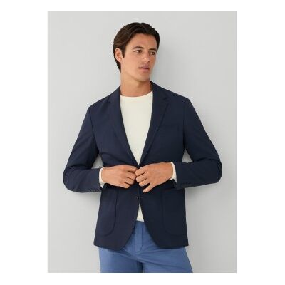 Hackett London per uomo. HM443343 Blazer con trama blu scuro (38/32), Casual, Classico, Poliamide, Manica lunga, Sostenibile, Navy Hackett London per uomo. HM443343 Blazer con trama blu scuro (38/32), Casual, Classico, Poliamide, Manica lunga, Sostenibile, Navy