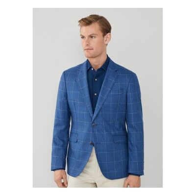 Hackett London per uomo. HM443310 Blazer in seta Wl Wpane blu (42/32), Casual, Lana, Classico Hackett London per uomo. HM443310 Blazer in seta Wl Wpane blu (42/32), Casual, Lana, Classico