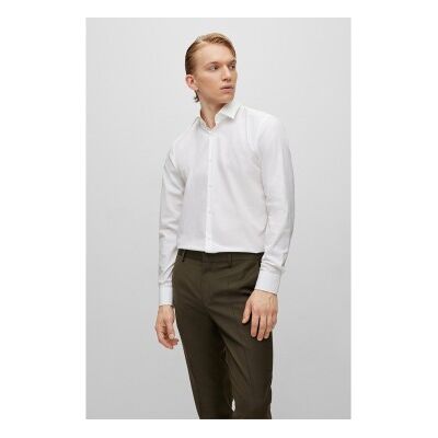 HUGO per uomo. 50289499 Camicia Kenno Slim Fit bianca (44), Bianco, Casual, Cotone, Manica lunga HUGO per uomo. 50289499 Camicia Kenno Slim Fit bianca (44), Bianco, Casual, Cotone, Manica lunga