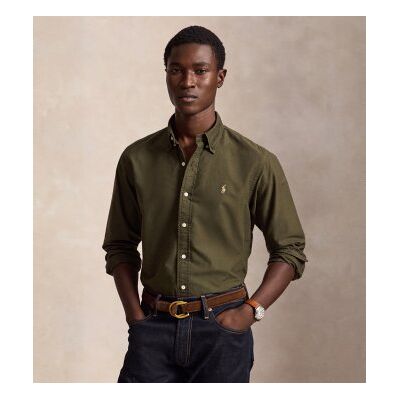 Polo Ralph Lauren per uomo. 710805564520 Camicia oxford tinta Custom Fit verde (XL), Casual, Cotone, Manica lunga Polo Ralph Lauren per uomo. 710805564520 Camicia oxford tinta Custom Fit verde (XL), Casual, Cotone, Manica lunga
