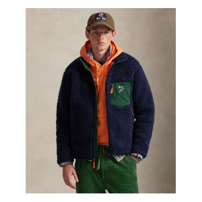 Polo Ralph Lauren per uomo. 710980869001 Giacca in pile con logo blu navy (XL), Casual, Polister riciclato, Sostenibile Polo Ralph Lauren per uomo. 710980869001 Giacca in pile con logo blu navy (XL), Casual, Polister riciclato, Sostenibile