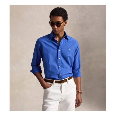 Polo Ralph Lauren per uomo. 710805564512 Camicia oxford tinta Custom Fit blu (S), Casual, Cotone, Manica lunga Polo Ralph Lauren per uomo. 710805564512 Camicia oxford tinta Custom Fit blu (S), Casual, Cotone, Manica lunga