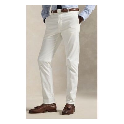 Polo Ralph Lauren per uomo. 710979503007 Pantalone Jarrett in raso Slim Fit bianco (34/32), Casual, Cotone, Classico Polo Ralph Lauren per uomo. 710979503007 Pantalone Jarrett in raso Slim Fit bianco (34/32), Casual, Cotone, Classico