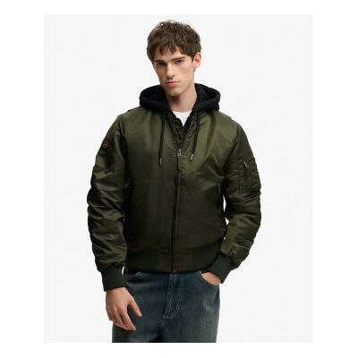 Superdry per uomo. M5012355A Giubbotto bomber verde Ma1 (XXL), Casual, Nylon Superdry per uomo. M5012355A Giubbotto bomber verde Ma1 (XXL), Casual, Nylon