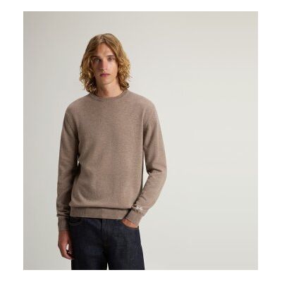 Woolrich per uomo. CFWOKN0278MRUF0469 Maglione girocollo in lana marrone (S), Casual Woolrich per uomo. CFWOKN0278MRUF0469 Maglione girocollo in lana marrone (S), Casual