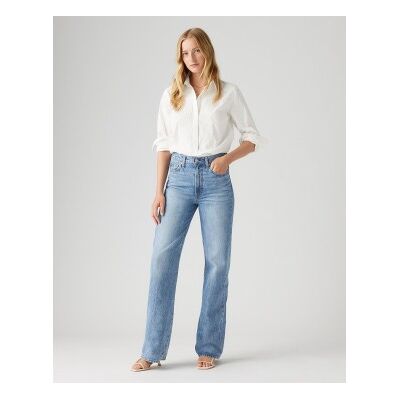 Levi's per donna. A6081-0020 Jeans ribcage wide leg blu (27/32), Casual, Cotone, Denim Levi's per donna. A6081-0020 Jeans ribcage wide leg blu (27/32), Casual, Cotone, Denim