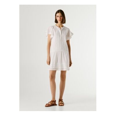 Pepe Jeans per donna. PL9537785 abito bianco di Destin (XS), Casual, Cotone, Manica corta Pepe Jeans per donna. PL9537785 abito bianco di Destin (XS), Casual, Cotone, Manica corta