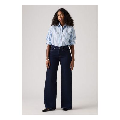 Levi's per donna. 001PZ-0009 Jeans 318 modellanti a gamba larga blu navy (29/32), Casual, Cotone, Denim Levi's per donna. 001PZ-0009 Jeans 318 modellanti a gamba larga blu navy (29/32), Casual, Cotone, Denim