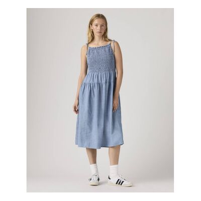 Levi's per donna. 005HZ-0004 Abito blu Monaco (L), Casual, Cotone, Senza maniche / cinghie Levi's per donna. 005HZ-0004 Abito blu Monaco (L), Casual, Cotone, Senza maniche / cinghie