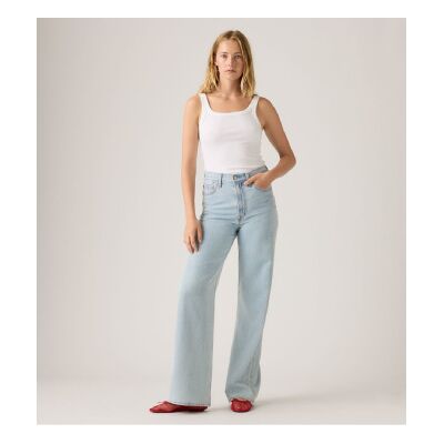 Levi's per donna. A6081-0079 Jeans a gamba larga Blue Ribcage (32/32), Casual, Cotone, Denim Levi's per donna. A6081-0079 Jeans a gamba larga Blue Ribcage (32/32), Casual, Cotone, Denim