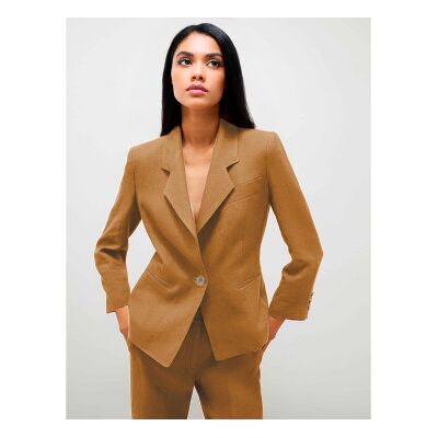 Marella per donna. 2513041062200 Blazer Biella Marrone (42), Casual, Lino Marella per donna. 2513041062200 Blazer Biella Marrone (42), Casual, Lino