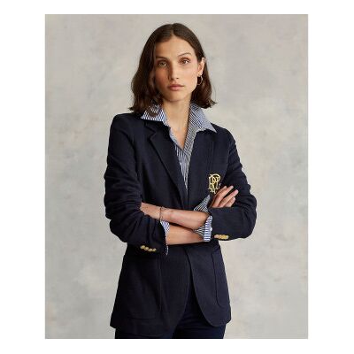 Polo Ralph Lauren per donna. 211795348002 Blazer Active Navy (40), Casual, Polister riciclato, Sostenibile Polo Ralph Lauren per donna. 211795348002 Blazer Active Navy (40), Casual, Polister riciclato, Sostenibile