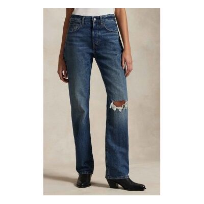 Polo Ralph Lauren per donna. 211969401001 Jeans blu a vita alta, vestibilità comoda e dritta (27/32), Casual, Cotone, Denim Polo Ralph Lauren per donna. 211969401001 Jeans blu a vita alta, vestibilità comoda e dritta (27/32), Casual, Cotone, Denim