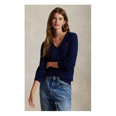 Polo Ralph Lauren per donna. 211972105005 Jersey Parkside blu marino (S), Casual, Cotone, Manica lunga, Navy Polo Ralph Lauren per donna. 211972105005 Jersey Parkside blu marino (S), Casual, Cotone, Manica lunga, Navy