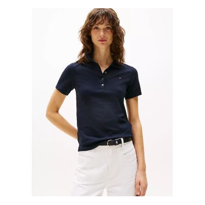 Tommy Hilfiger per donna. WW0WW42047 Polo della marina del 1985 (L), Casual, Manica corta, Cotone biologico, Sostenibile, Navy Tommy Hilfiger per donna. WW0WW42047 Polo della marina del 1985 (L), Casual, Manica corta, Cotone biologico, Sostenibile, Navy